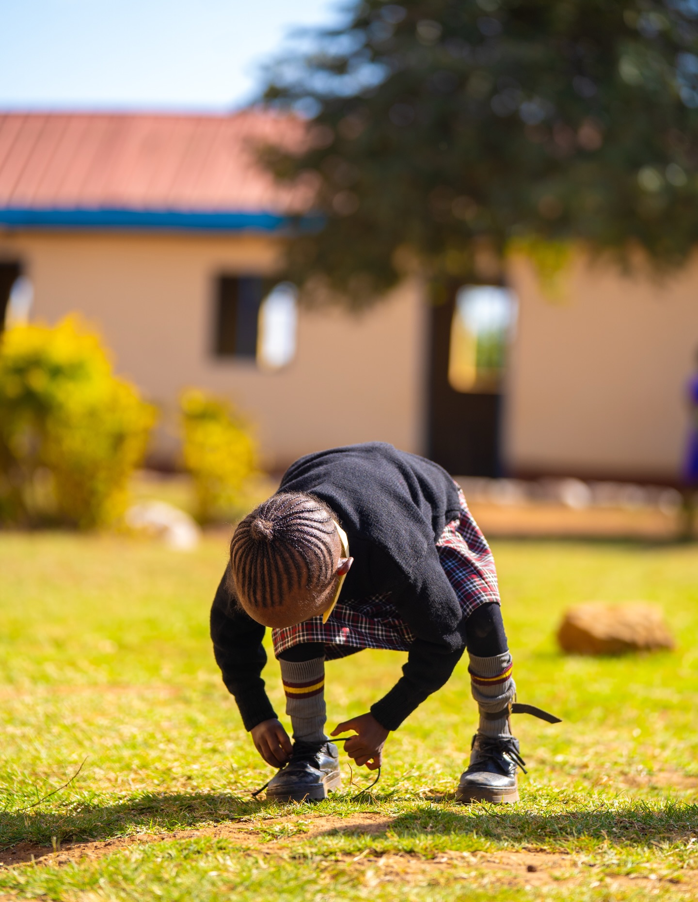 A St. Martin's learner on the school grounds